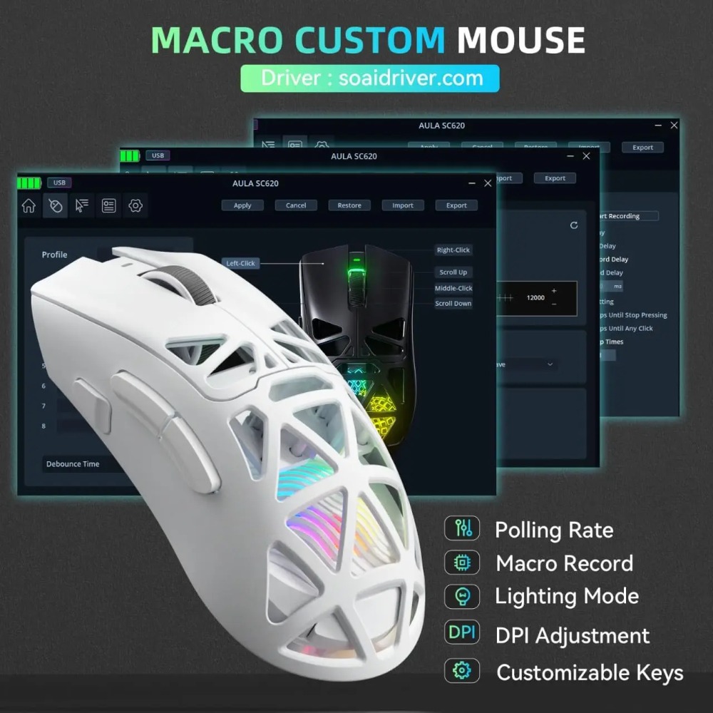 Ratón para Juegos AULA SC620,  - Esports Gaming Mouse Weight Adjustable reseña y precio