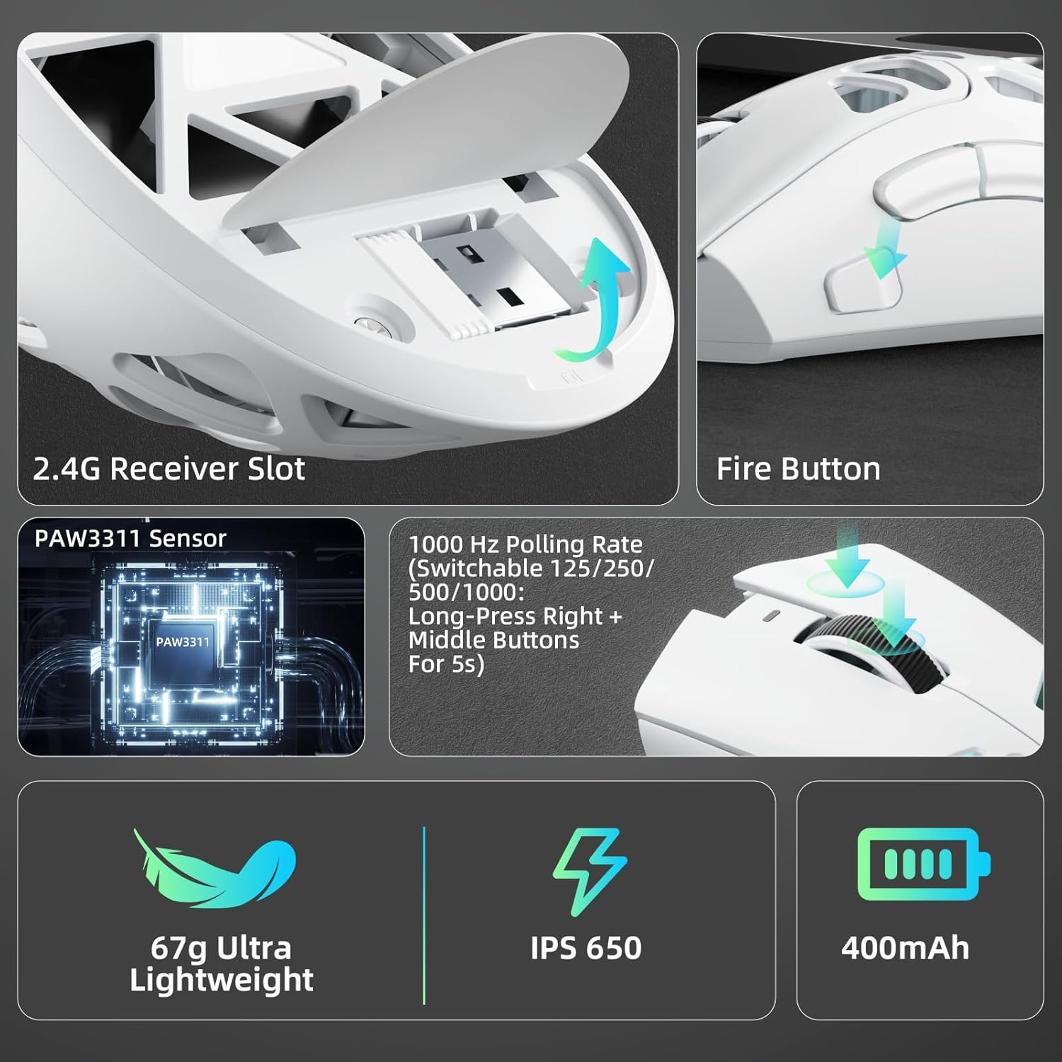 Ratón Inalámbrico AULA SC620,  - Esports Gaming Mouse Weight Adjustable reseña y precio